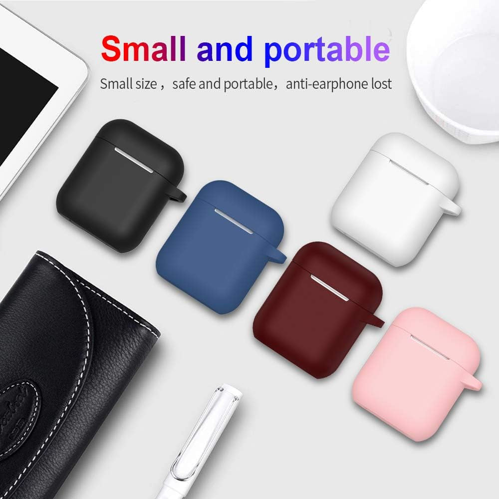 Stylish Burgundy Silicone Case for Apple AirPods 1&2 - Front LED Visible, Perfect for Wireless & Wired Charging