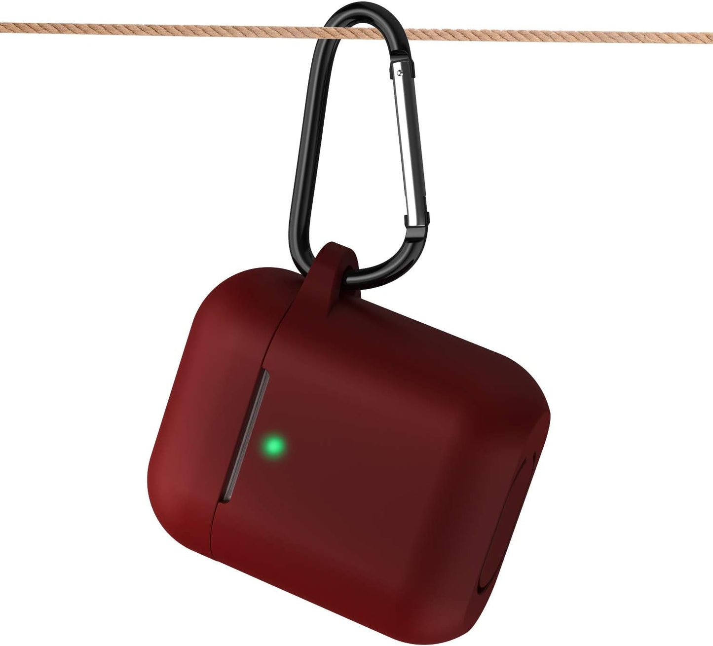 Stylish Burgundy Silicone Case for Apple AirPods 1&2 - Front LED Visible, Perfect for Wireless & Wired Charging