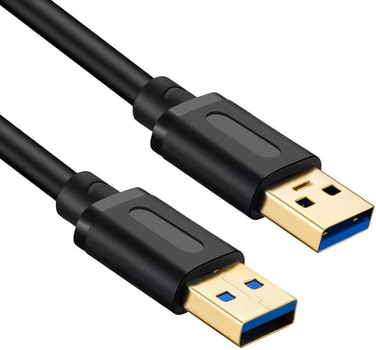 USB 3.0 Male to Male Cable 3Ft,Usb to USB Cable with Gold-Plated Connector for Hard Drive Enclosures, DVD Player, Laptop Cooler (3Ft/1M)