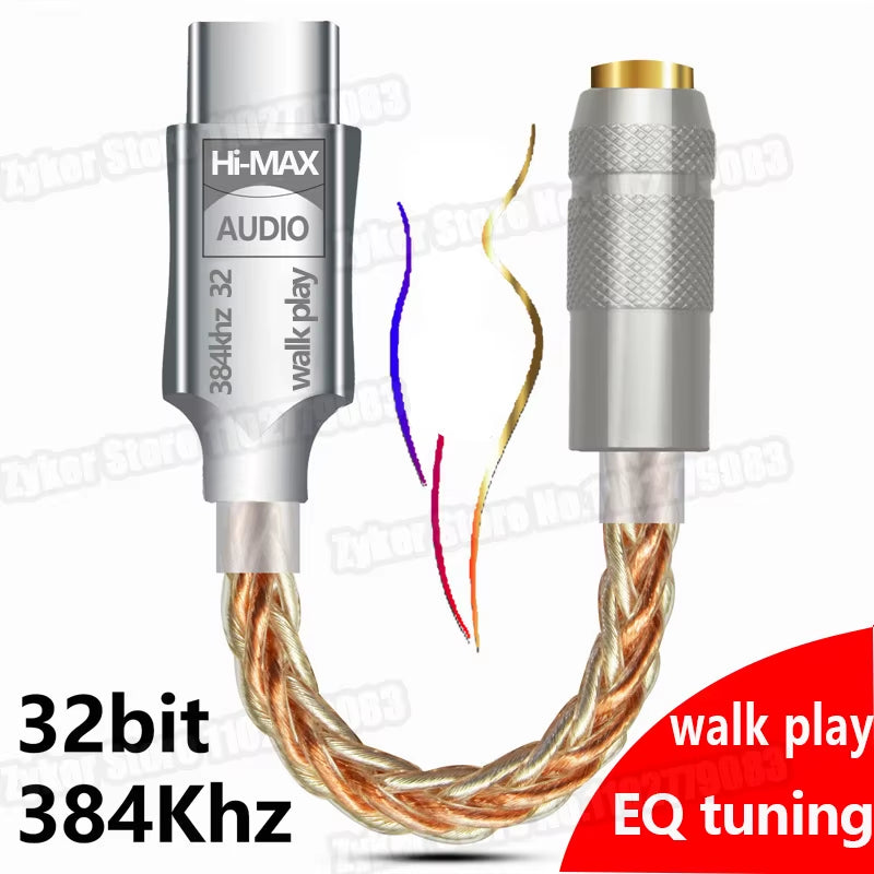 Type C to 3.5Mm Hifi DAC Earphone Amplifier USB C Audio Decoder AMP Adapter CB1200AU Chip Sound Card Digital Decoder for Android